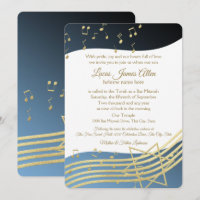Music Bar Mitzvah Blue and Gold