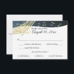 Music Bar Mitzvah Gold Response<br><div class="desc">Music in the Air Bar Mitzvah response card in Blue and gold. Brighter version of our original.  Customize with your own text as needed.</div>