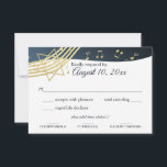 Music Bar Mitzvah Gold Response<br><div class="desc">Music in the Air Bar Mitzvah response card in Blue and gold. Brighter version of our original.  Customize with your own text as needed.</div>