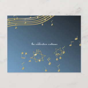 Music Bar Mitzvah Reception Card