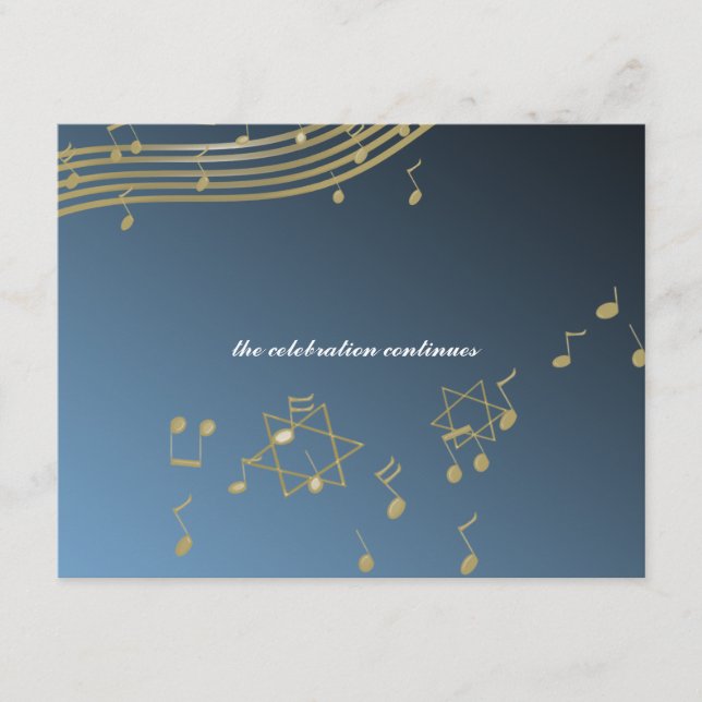 Music Bar Mitzvah/ Reception Card (Front)