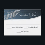 Music Bar Mitzvah Response Silver Blue<br><div class="desc">Music notes and Star of David,  Music in the Air response card in silver and blue,  customizable to match invitation.</div>