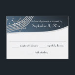 Music Bar Mitzvah Response Silver Blue<br><div class="desc">Music notes and Star of David,  Music in the Air response card in silver and blue,  customizable to match invitation.</div>