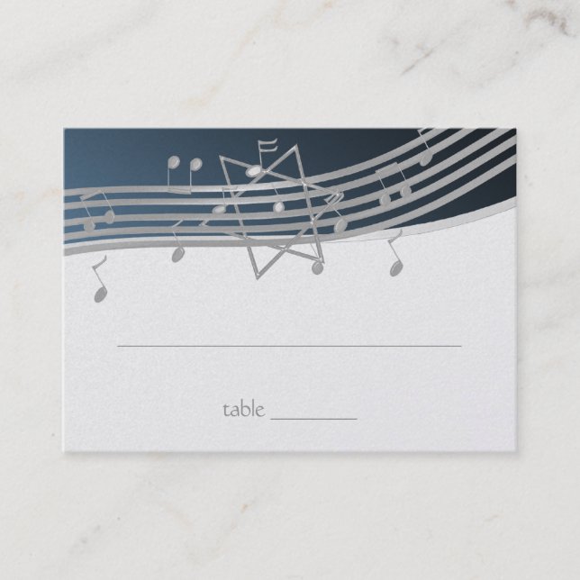 Music Bar Mitzvah Seating Card (Front)