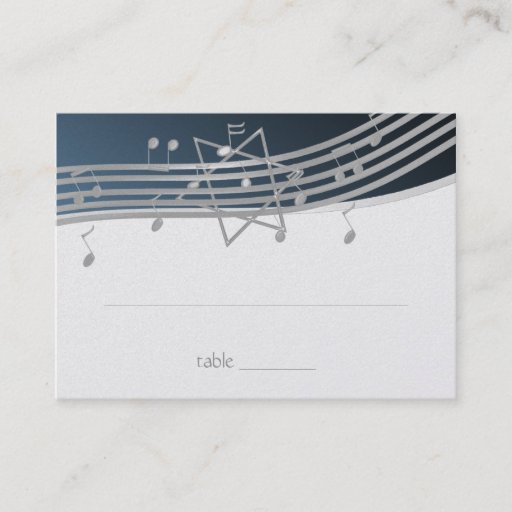Customizable Music Bar Mitzvah Seating Card Business Cards