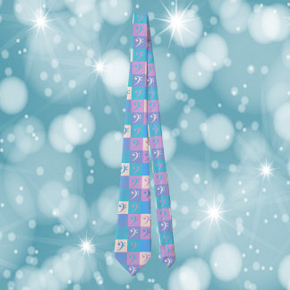 Music Bass Clef Pattern Pastel Neck Tie