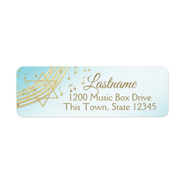 Music Bat Mitzvah Address Label (Front)