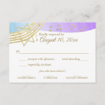 Music Bat Mitzvah Gold Response<br><div class="desc">Music in the Air Bar Mitzvah response card in Purple,  Blue and gold.  Customize with your own text as needed.</div>