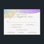 Music Bat Mitzvah Gold Response<br><div class="desc">Music in the Air Bar Mitzvah response card in Purple,  Blue and gold.  Customize with your own text as needed.</div>