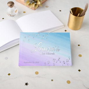 Music Bat Mitzvah Watercolor Foil Guestbook