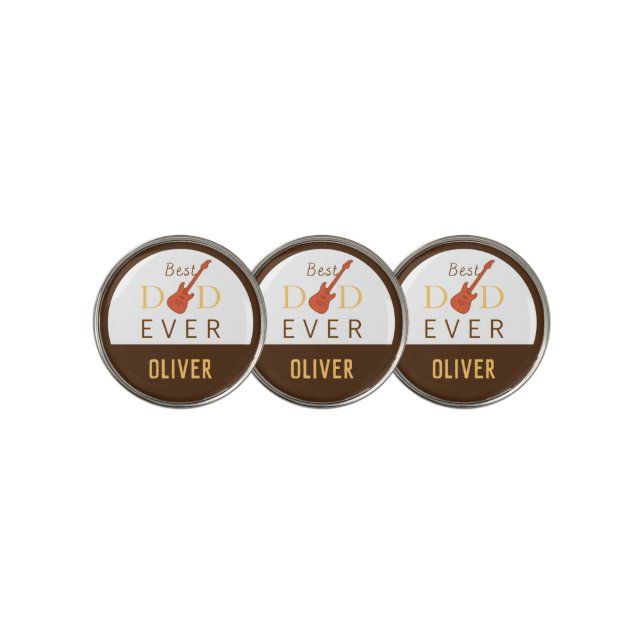 Music Best Dad Ever Cool Simple Modern Fathers Day Golf Ball Marker (3 Up)