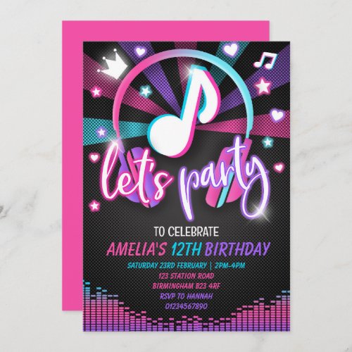 Music Birthday Invitation