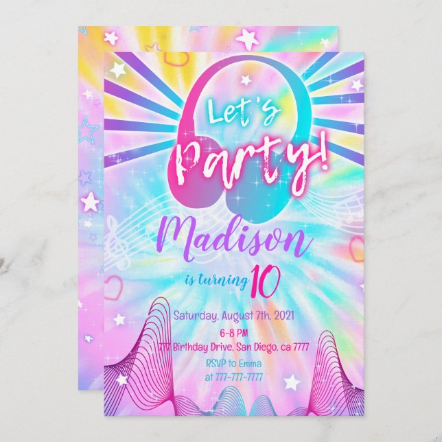 Music Birthday Invitation (Front/Back)