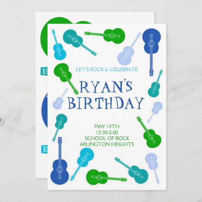 Music Birthday Invitation (Front/Back)