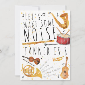 Music Birthday Party Invitation - Make Some Noise