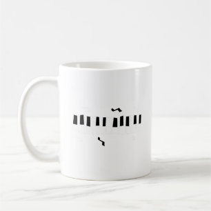 Music Black And White Piano Keyboard With Note Coffee Mug