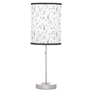 music black on white table lamp