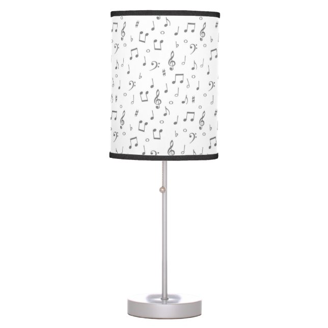 music black on white table lamp (Front)