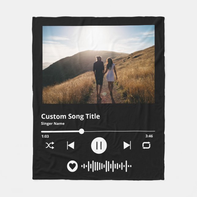 Music Blanket Couple Personalized Scannable Code (Front)