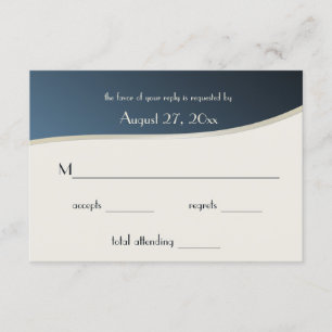Music Blue and Gold Bar Mitzvah Response Card