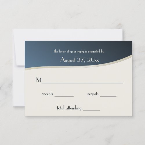 Music Blue and Gold Bar Mitzvah Response Card