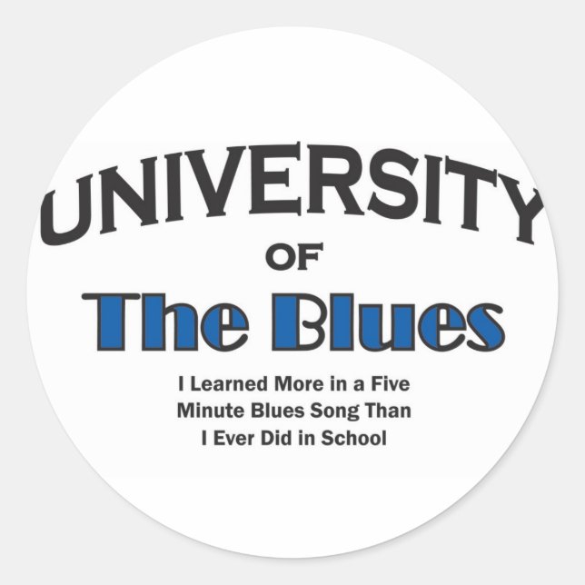 music-blues classic round sticker (Front)