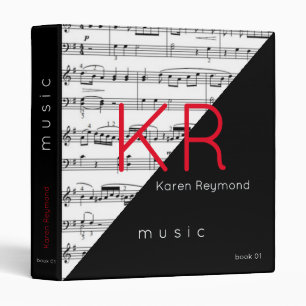 music-book / musical notes music 3 ring binder