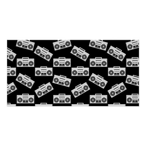 Music Boombox Print Art Pattern Boomboxes Black