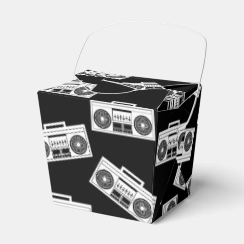 Music Boombox Print Art Pattern Boomboxes Black Favor Boxes
