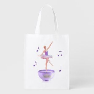 Music Box Ballerina Customizable Grocery Bag