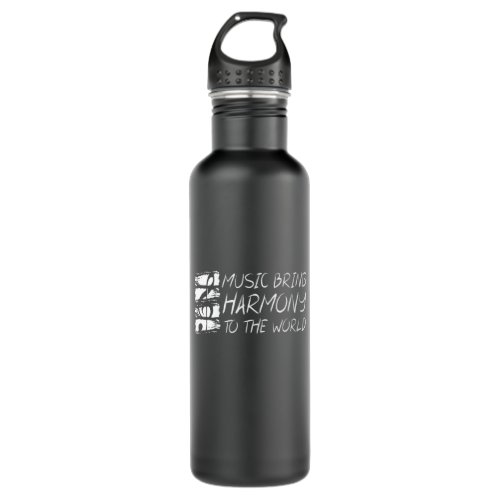 Music Bring Harmony To The World Stainless Steel Water Bottle