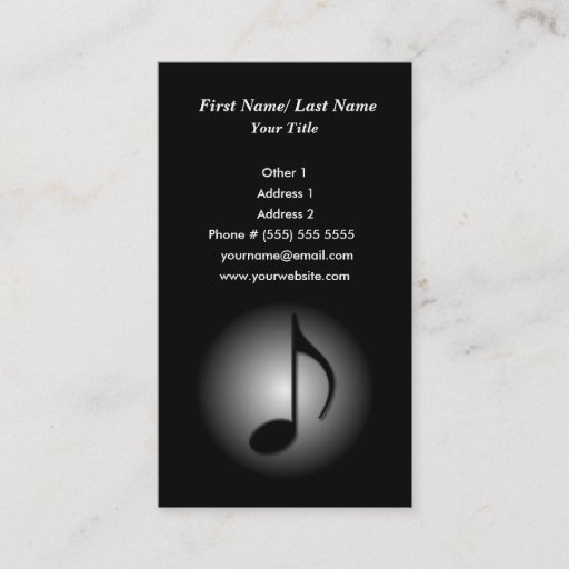 Customizable Music Business Card