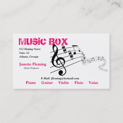 Customizable Music Business Card