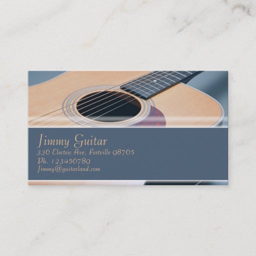 Customizable Music Business Card - Acoustic Guitar