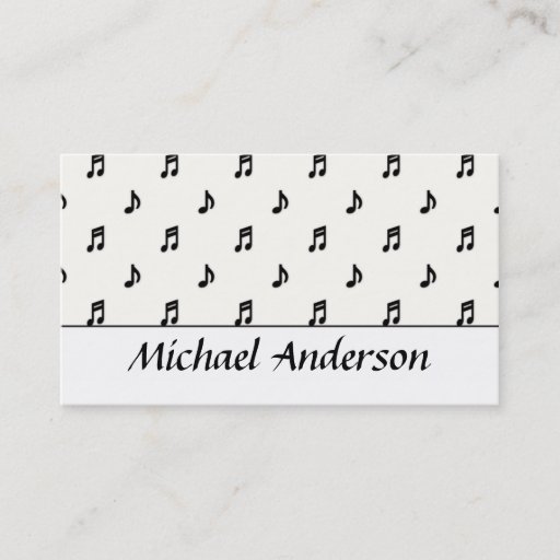Customizable Music Business Card :: Black Notes D1