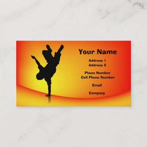 Customizable Music Business Card - Breakdance 2