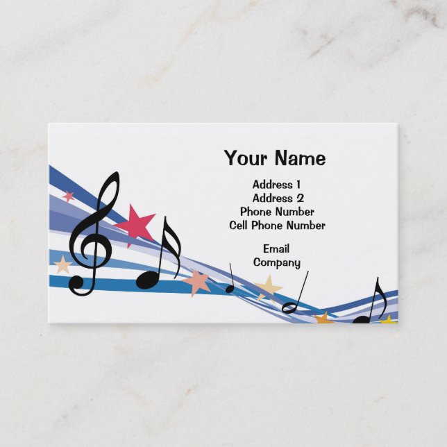 Music Business Card - Colored Notes (Front)