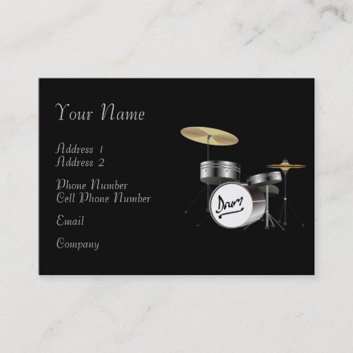 Customizable Music Business Card - Drum Kit