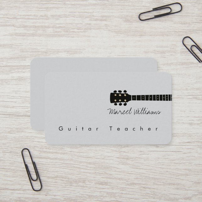 Music Business Card for a Guitar Teacher (Front/Back In Situ)