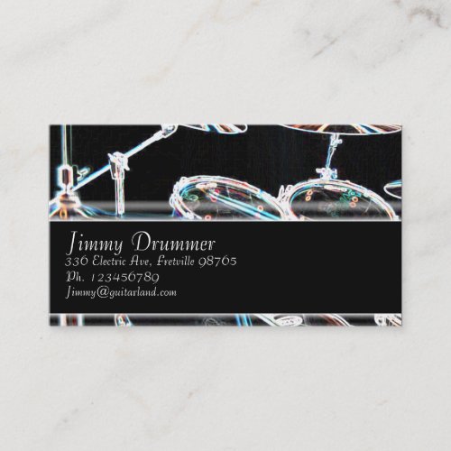 Music Business Card _ Glowing Drum Kit