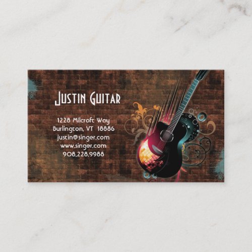 Music Business Card Guitar Brick DJ