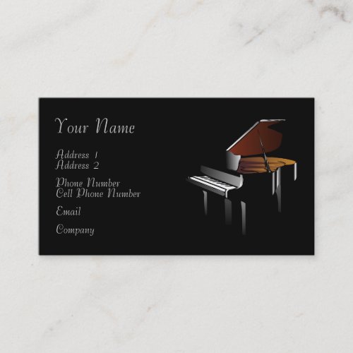 Music Business Card - Piano
