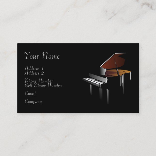 Music Business Card - Piano (Front)