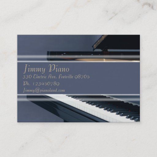 Customizable Music Business Card - Piano