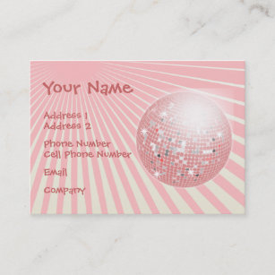 Music Business Card - Pink Disco Ball