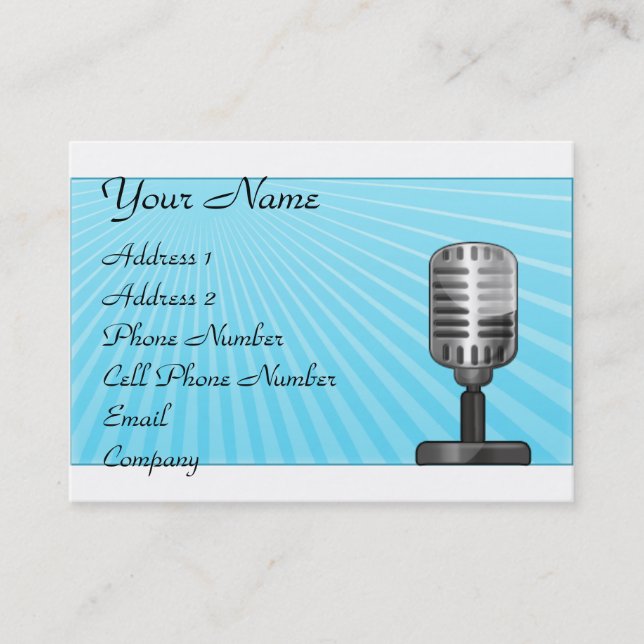 Music Business Card - Retro Microphone (Front)