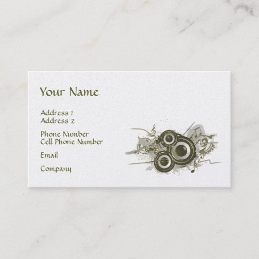 Customizable Music Business Card - Speaker Swirl