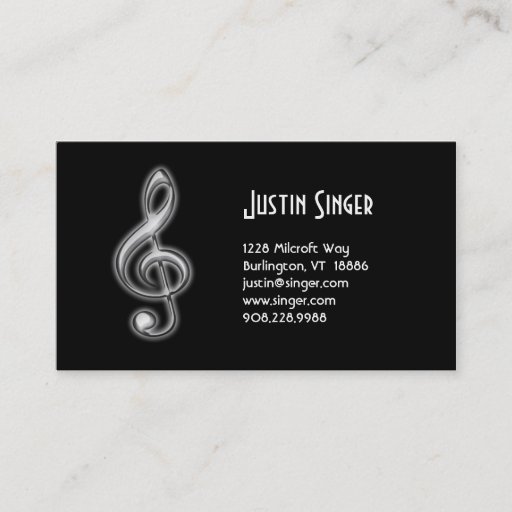 Customizable Music Business Card Treble Clef