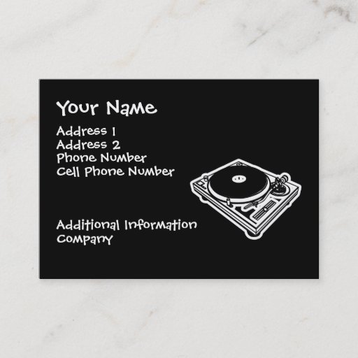 Customizable Music Business Card - Turntable - DJ