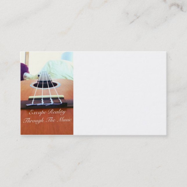 Music Business Card. (Ukulele Logo) Card (Front)